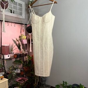 Privy Snakeskin Print Bodycon Dress Sleeveless Party Cocktail Large